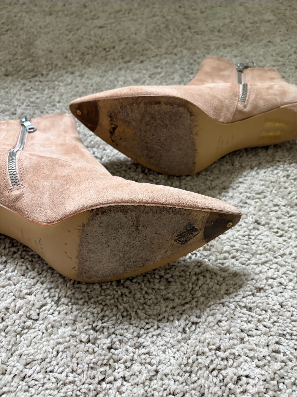 Rag & Bone Women's Pointed-Toe Suede Ankle Boots - Light Tan/ Beige Sz 39 - Picture 6 of 6